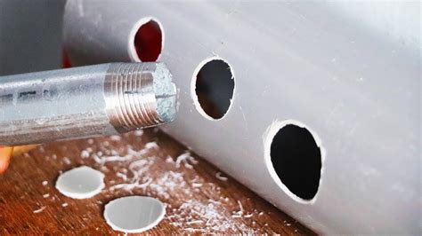 how to drill hole in pvc junction box|cutting holes in plastic.